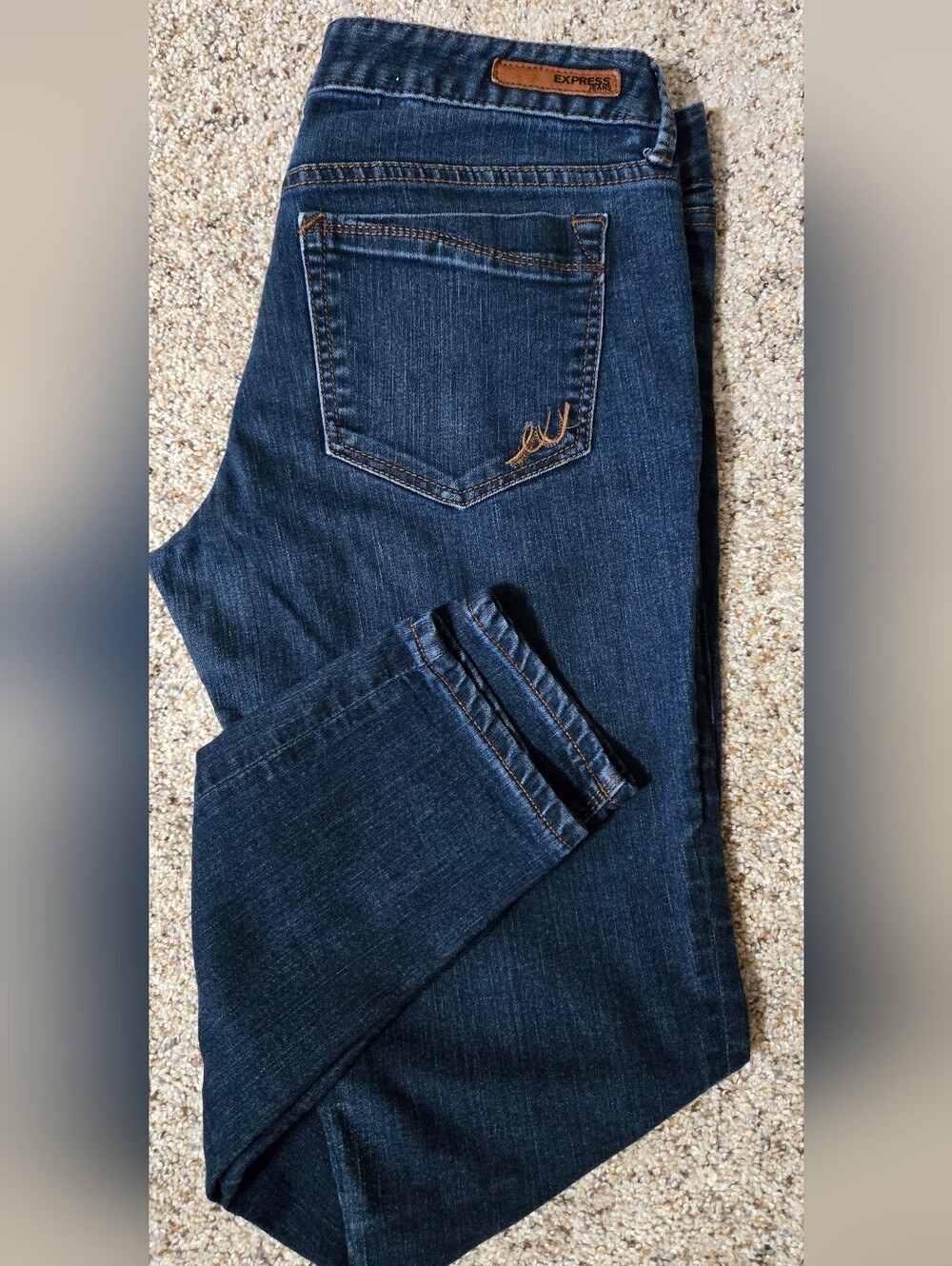 Express Women's Dark Indigo Skinny Jeans Stella Size 8